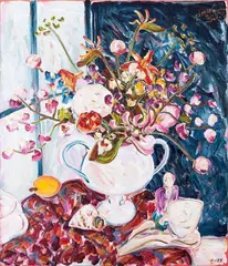Vaso de Flores by Sou Kit Gom, 2012, óleo sobre tela, offered Mar 2015