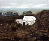 Ana Prata, Paisagem com Tenda, 2013, óleo sobre tela