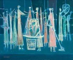 Sem Titulo by Manabu Mabe, 1957, óleo sobre tela, offered Dec 2014
