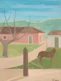 Paisagem com Casario e Cavalo by Francisco Rebolo, 1978, óleo sobre tela, offered Dec 2014