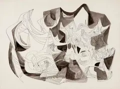 Sem Título by Roberto Burle Marx, 1973, nanquim sobre papel, offered Dec 2014