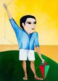 Menino com Pipa by Aldemir Martins, 1971, acrilico sobre tela, offered Dec 2014
