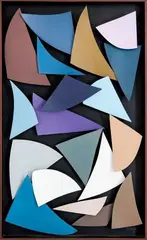M32 by Barbara Schubert Spanoudis, 1981, técnica mista sobre madeira, offered Dec 2014