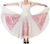Alex Vallauri, Vestido Longo, 1975, xilogravura impressa em rosa sobre morim
