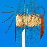 Abstrato by Kazuo Wakabayashi, 1982, óleo sobre tela, offered Dec 2014