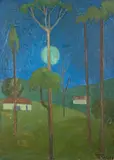 Paisagem com Lua by Francisco Rebolo, 1976, óleo sobre placa, offered Dec 2014