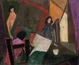 Sérgio Milliet, Sem Título, óleo sobre madeira
