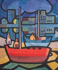 Barco by Pedro Tort, óleo sobre tela, offered Dec 2014