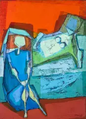 Sem Título by Glênio Bianchetti, 1975, óleo sobre madeira, offered Dec 2014