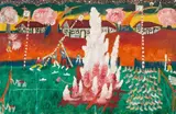 Festa de São João by José Antônio da Silva, 1962, óleo sobre tela, offered Dec 2014