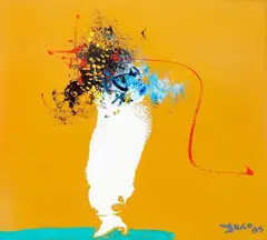 Abstrato by Yugo Mabe, 1999, óleo sobre placa, offered Dec 2014