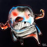 Adriano Lemos, O Palhaço, 2010, técnica mista sobre tela