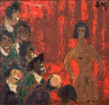 Sérgio Milliet, Nu Feminino, óleo sobre eucatex