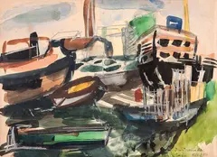 Porto by Flavio Shiro, 1950, aquarela sobre papel, offered Sep 2014