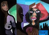 Mulatas by Di Cavalcanti, 1968, óleo sobre cartão colado em tela, offered Sep 2014