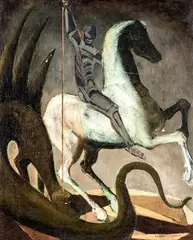 São Jorge e Dragão by Clóvis Graciano, 1950, óleo sobre tela, offered Sep 2014