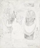 Mulher e Casario by Di Cavalcanti, bico de pena sobre papel, offered Sep 2014