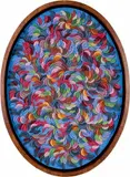 Taisa Nasser, Hiranya Garbha 1, 2014, técnica mista sobre tela de linho inportada apoiado em madeira