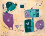 Tadao Nakabayashi, Duas Figuras, 1989, óleo sobre tela
