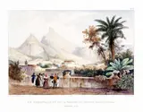 O CORCOVADO VISTO DA CASA DO CONSUL DA INGLATERRA by E. B. De La Touanne H. De Bougainville, 1837, litografia aquarelada, offered Jun 2014