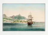 VISTA DO RIO DE JANEIRO by E. B. De La Touanne H. De Bougainville, 1837, litografia aquarelada, offered Jun 2014