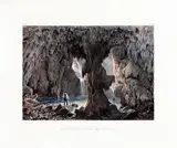 Johann Moritz Rugendas, GROTTES PRÈS DE S. JOZE, 1835, litografia aquarelada