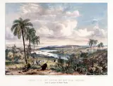 Johann Moritz Rugendas, CAMPOS SUR LES BORDS DU RIO DAS VELHAS, 1835, litografia aquarelada