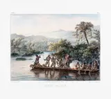 Johann Moritz Rugendas, CANOT INDIEN, 1835, litografia aquarelada