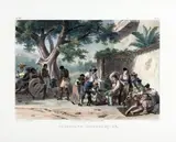 Johann Moritz Rugendas, CHÂTIMENTS DOMESTIQUES, 1835, litografia aquarelada