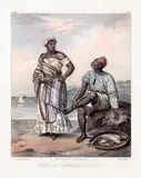 Johann Moritz Rugendas, NÈGRE & NÉGRESSE DE BAHIA, 1835, litografia aquarelada