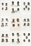 Johann Moritz Rugendas, CONJUNTO DE 9 PEÇAS DE RETRATOS DE NEGROS E MULATOS, 1835, litografia aquarelada