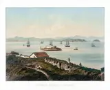 Charles Ribeyrolles, PANORAMA DE NICTHEROHY ET ST. DOMINGUE, 1861, litografia aquarelada