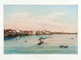 Charles Ribeyrolles, PANORAMA DOS GOITACAZES, 1861, litografia aquarelada