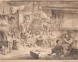 Adriaen van Ostade, A DANÇA NO ALBERGO, gravura em metal