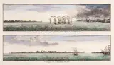 Almirante Anson, MARINHA DUPLA: TERRA DE FOGO & STAATEN ILAND, gravura em metal, aquarelado