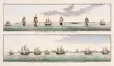 Almirante Anson, MARINHA DUPLA: ESTREITO DE MAGALHÃES & TERRA DE FOGO, gravura em metal, aquarelado