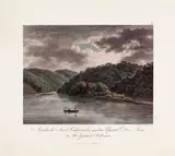 A ILHA CACHOERINHA NO RIO GRANDE BELMONTE by Maximilian Von Wied-neuwied, 1820, gravura em metal, aquarelado, offered Jun 2014