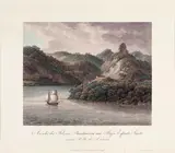 VISTA DAS ROCHAS DE JUCUTUCOARA by Maximilian Von Wied-neuwied, 1820, gravura em metal, aquarelado, offered Jun 2014