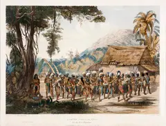 Charles Bentley, VILA DO CARIBE ANAI, 1841, litografia aquarelada