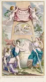 Johann Baptist Homann, ATLAS HOMANNIANUS, MATHEMATICO, gravura em metal, aquarelado