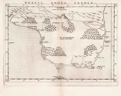 Giacomo Gastaldi, BRASIL NUOVA TAVOLA, gravura em cobre