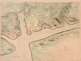Henricus Hondius, MAPA DA CIDADE DE SÃO LUIZ DE MARANHÃO, gravura em metal, aquarelado