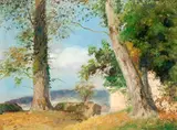 Eugène Péchaubès, Paisagem com duas Árvores, 1933, óleo sobre tela