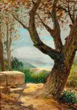 Eugène Péchaubès, Paisagem, óleo sobre tela