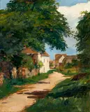 José Marques Campão, Paisagem com Casario, óleo sobre tela