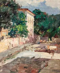 Paisagem by José Marques Campão, óleo sobre tela, offered May 2014