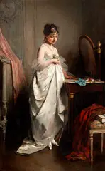 Charles Chaplin, Menina no Toilet, óleo sobre tela