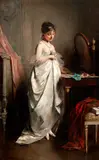 Charles Chaplin, Menina no Toilet, óleo sobre tela