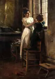 Prisciliano Silva, Mulher e Menino, 1903, óleo sobre tela
