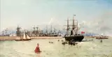Navios no Porto by Eduardo de Martino, 1885, óleo sobre tela, offered May 2014